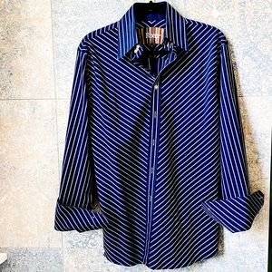 NWOT ROAR Dress Shirt Unique Stripes Size M